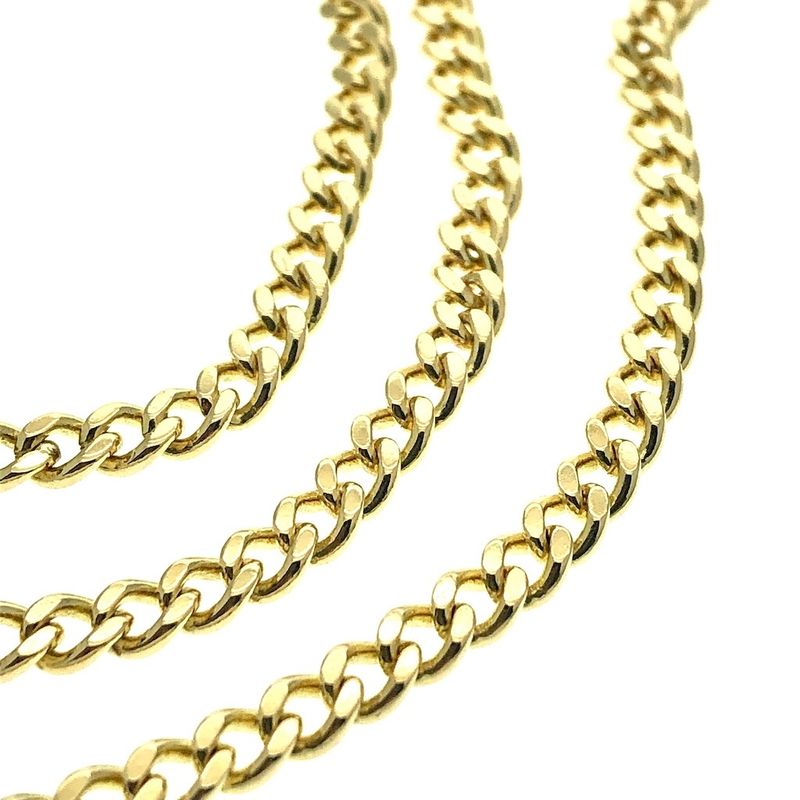 Image 3 of Gold wide gourmet link necklace | 42 cm