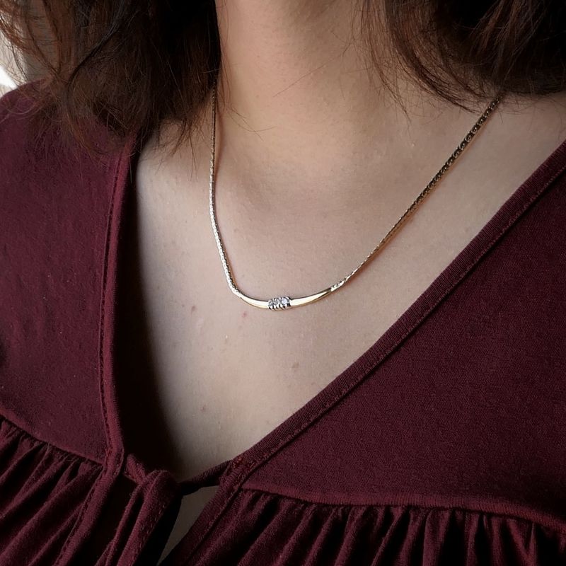 Image 2 of Gold foxtail link necklace