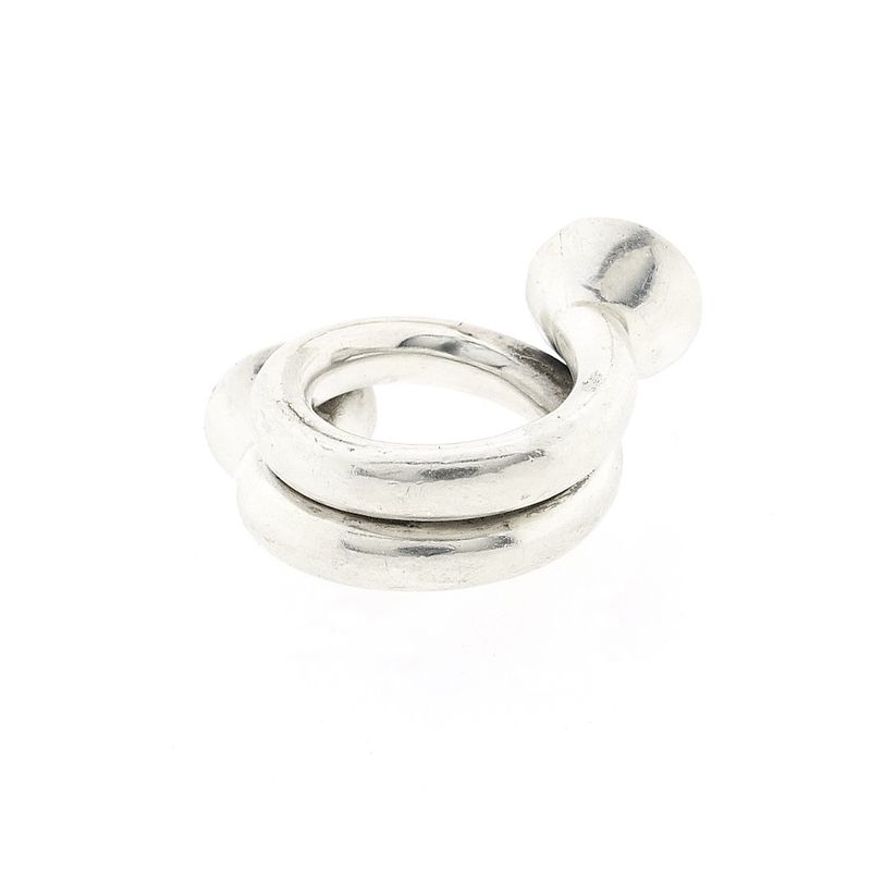 Image 4 of Artistic silver ladies ring with enamel