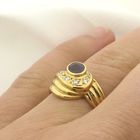 Image 6 of Gold ring with ruby ​​and zirconia