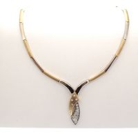 Two-tone gold necklace with zirconia; Altinbas