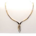 Image 1 of Two-tone gold necklace with zirconia; Altinbas