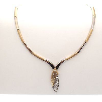 Two-tone gold necklace with zirconia; Altinbas Image 1 of Two-tone gold necklace with zirconia; Altinbas