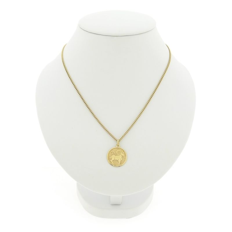 Image 7 of Gold zodiac sign pendant; Capricorn