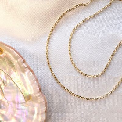 Image 2 of Gold anchor link chain | 52 cm