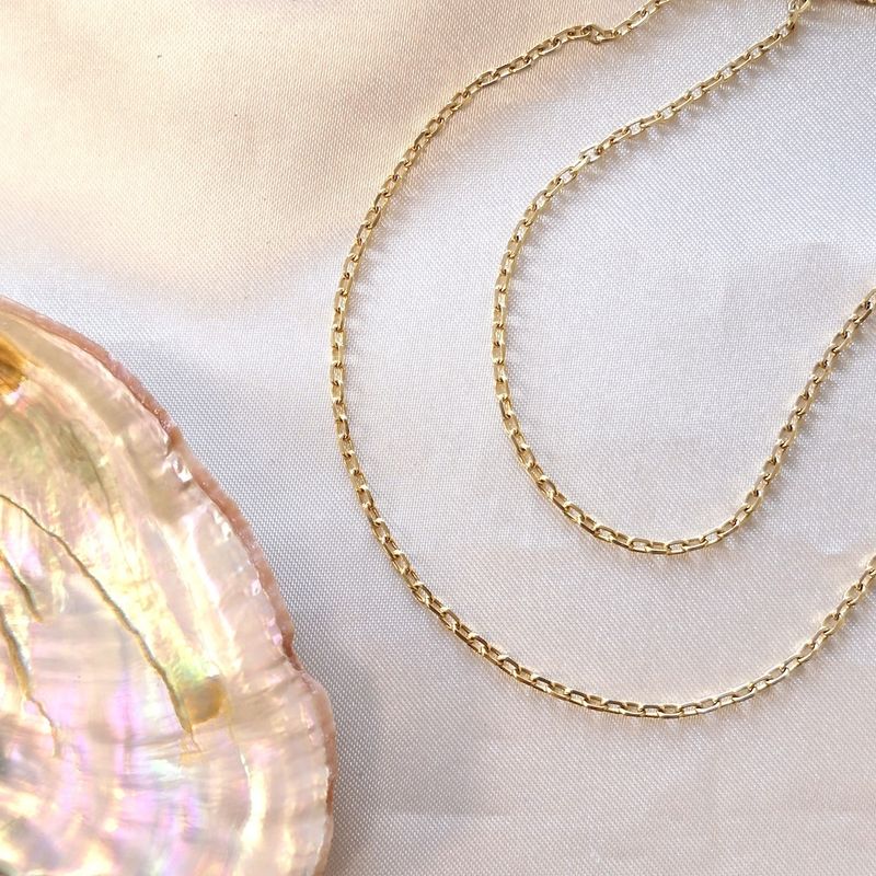 Image 2 of Gold anchor link chain | 52 cm