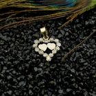 Image 2 of Two-tone gold heart pendant with zirconia