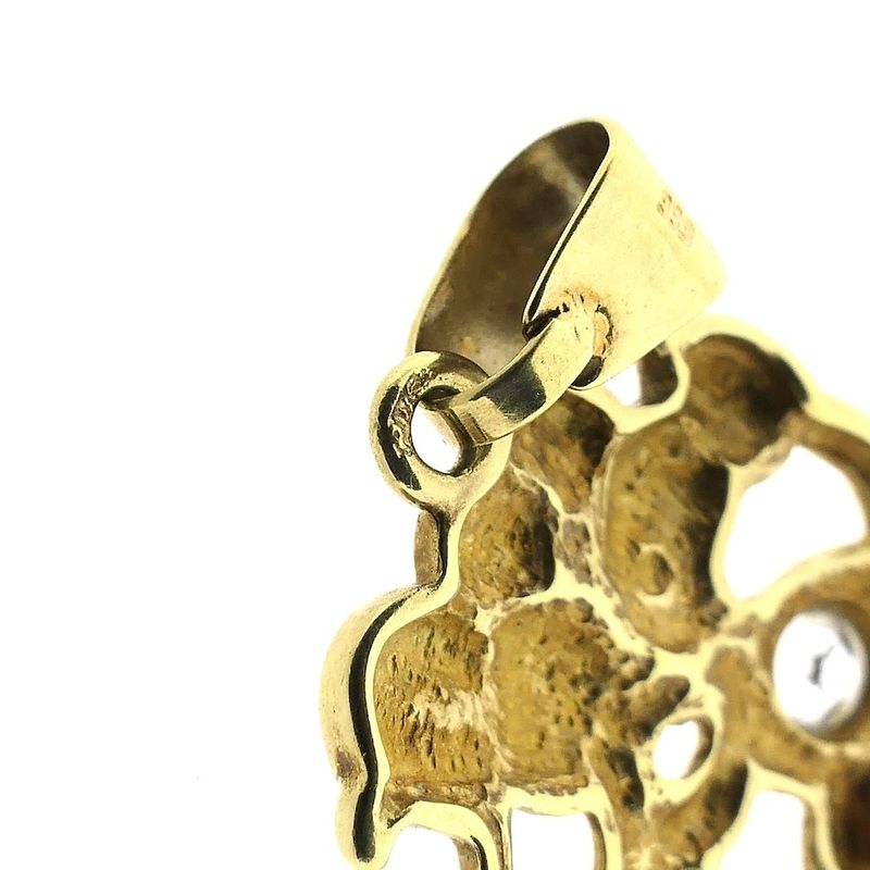 Image 4 of Gold pendant of two mice with zirconia