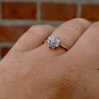 Image 11 of Gold subtle entourage ring with zirconia