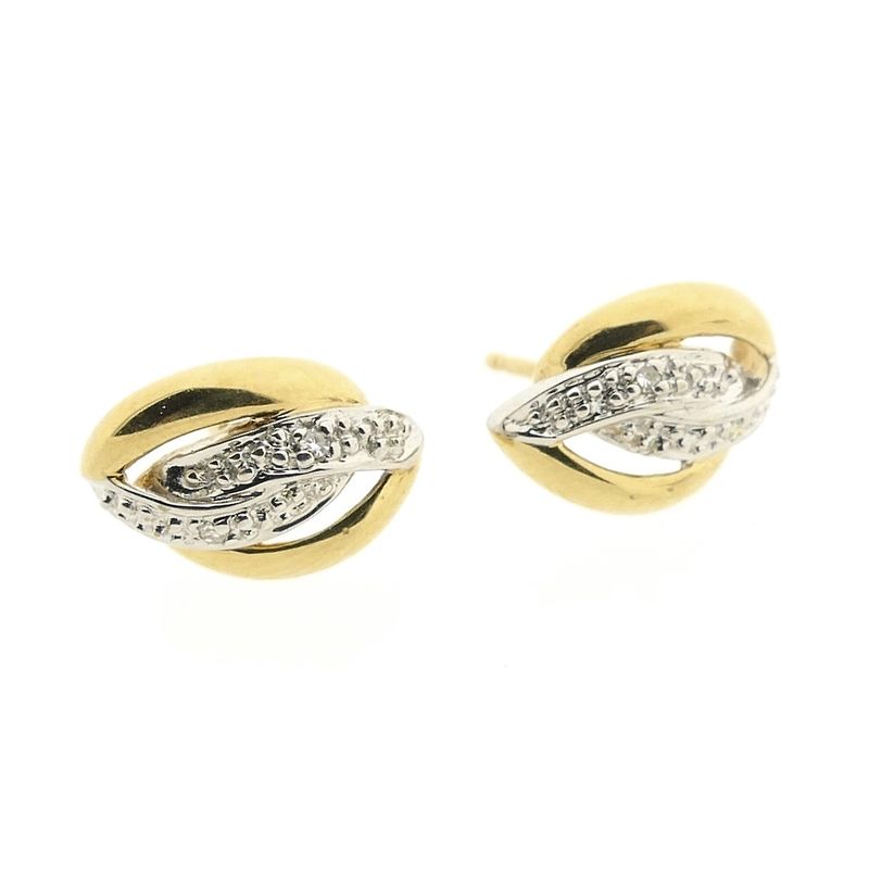 Image 8 of Gold stud earrings with diamond | 0.02 ct.