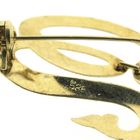 Image 10 of Vintage gold brooch; Letter W