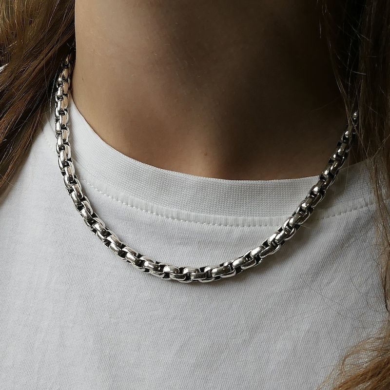 Image 10 of Solid silver fantasy link chain | 44 cm