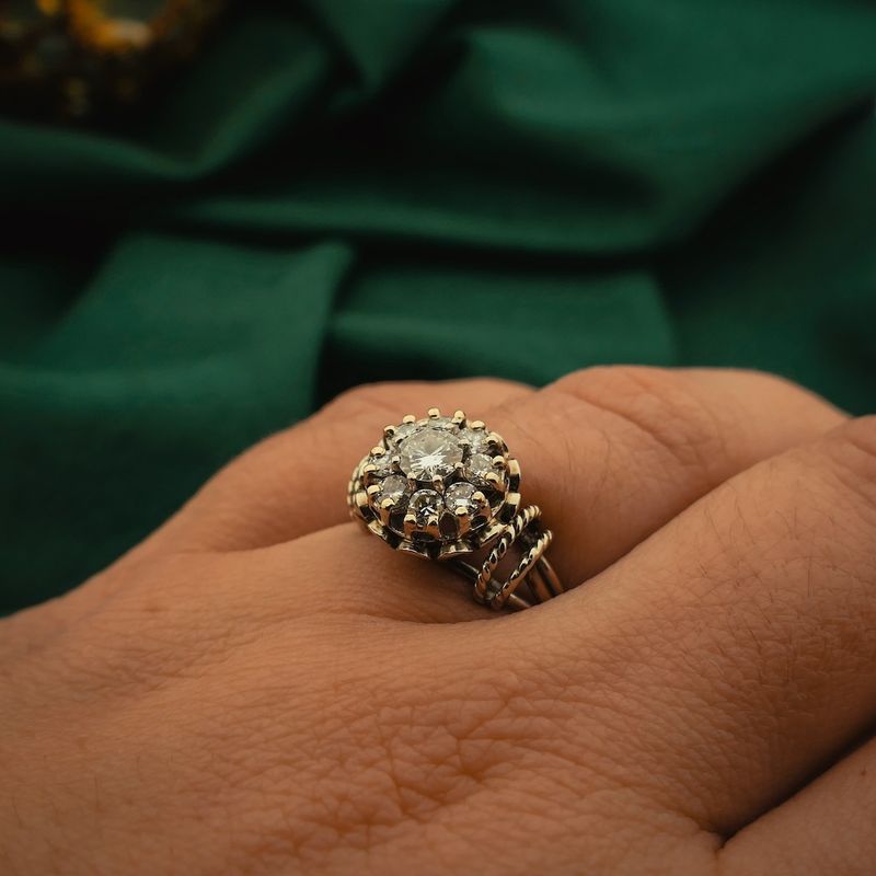 Image 4 of White gold ring set with diamonds