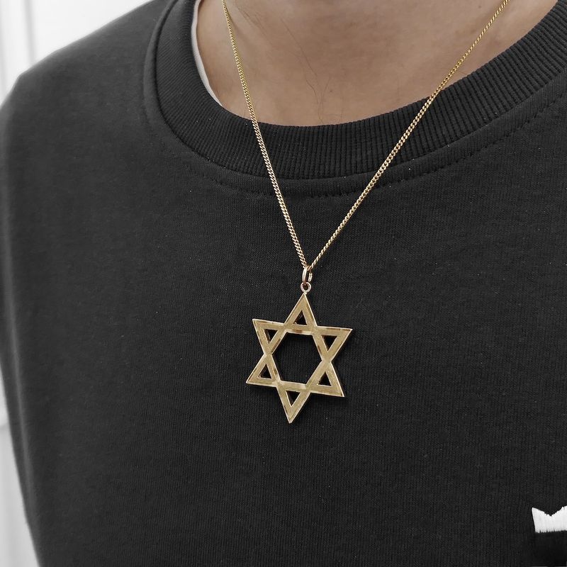 Image 3 of Large gold pendant of a Star of David