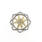 Image 1 of Silver brooch with dried edelweiss flower