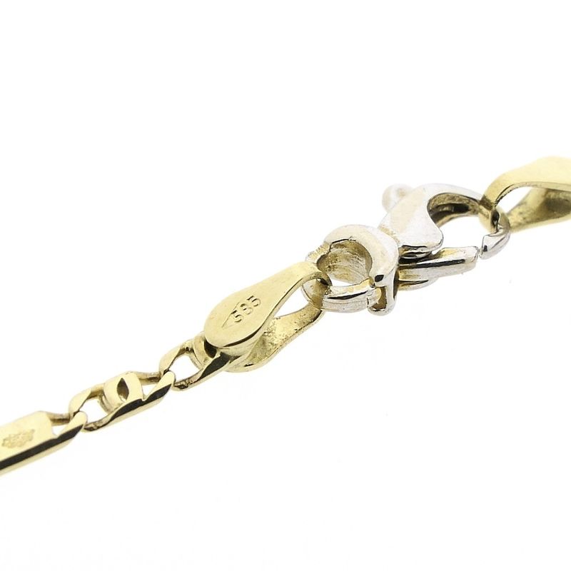 Image 5 of Gold closed figaro link necklace | 47 cm