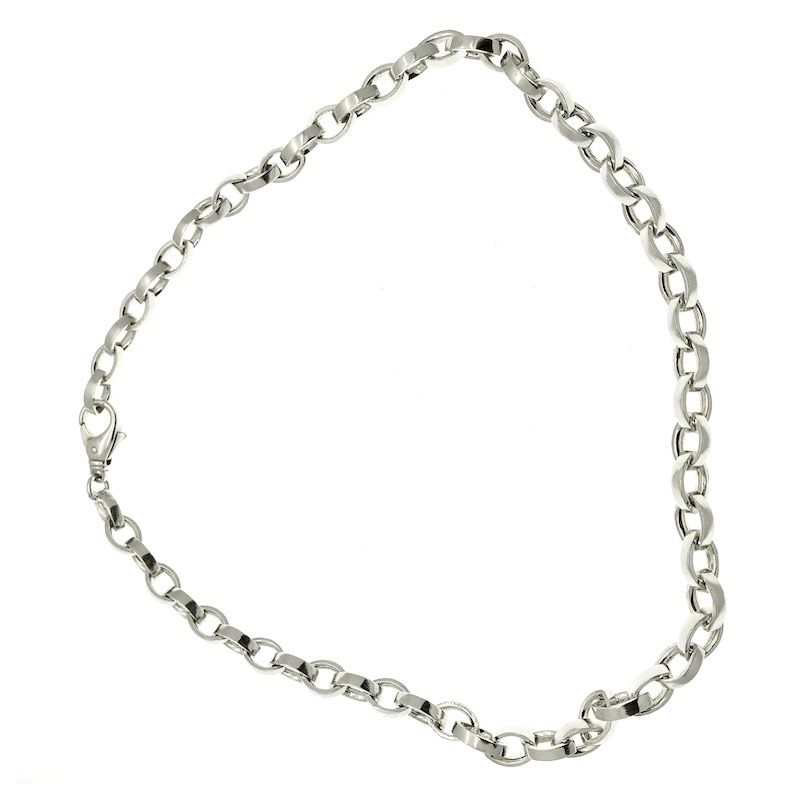 Image 4 of Silver anchor link chain | 44 cm