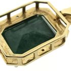 Image 4 of Vintage gold pendant with aventurine and diamonds; 0.04 ct.