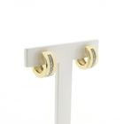 Image 2 of Gold hoop earrings with diamond; 0.32 ct.