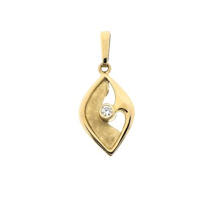 Gold pendant with zirconia. Image 1 of Gold pendant with zirconia.