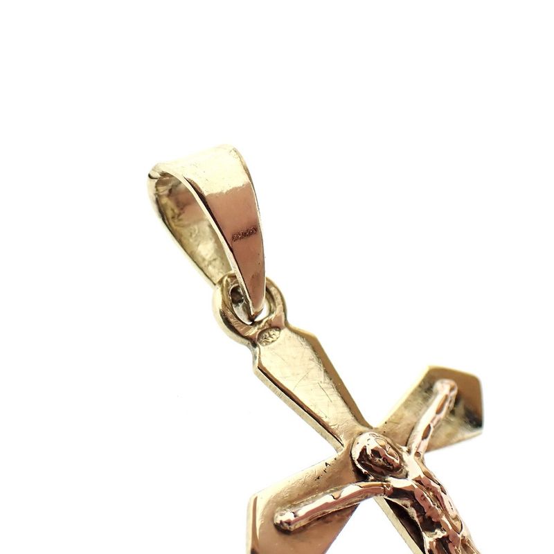 Image 5 of Two-tone gold pendant of a cross with corpus