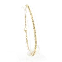 Gold square king's link bracelet | 21.5 cm