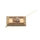 Image 7 of Antique gold brooch with zirconia and pearls.