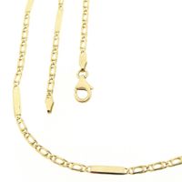 Gold closed figaro link chain | 46 cm