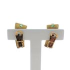 Image 6 of Golden oriental stud earrings with ruby, sapphire and emerald