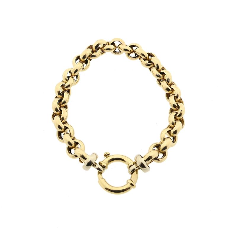 Afbeelding 4 van Gouden jasseron schakelarmband | 21 cm 