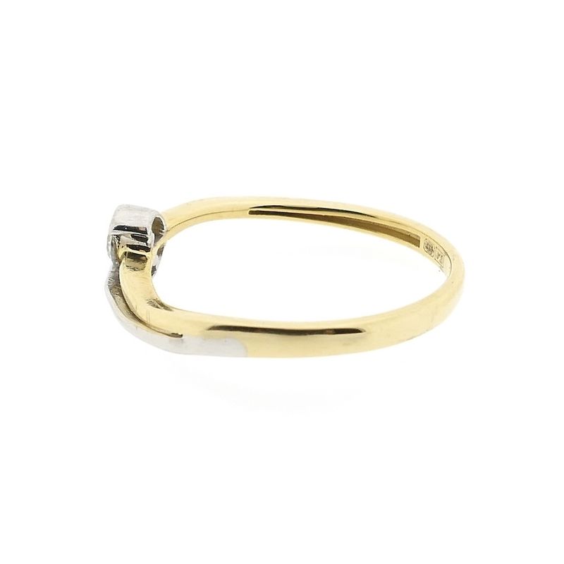 Image 7 of Two-tone gold solitaire ring with zirconia