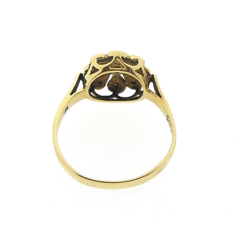 Image 6 of Vintage gold ring with sapphire and diamonds 0.04 ct.