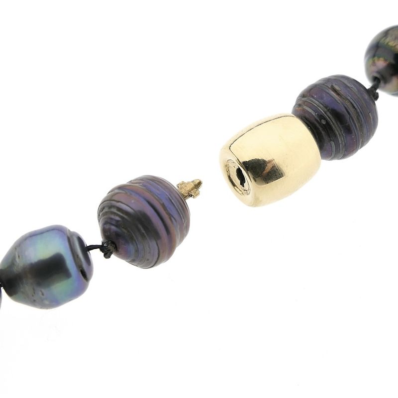 Image 8 of Gold pearl necklace; Tahitian pearls | 43 cm