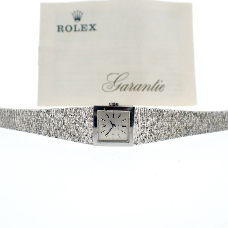 Image 10 of Rolex Precision; 18k white gold women's watch