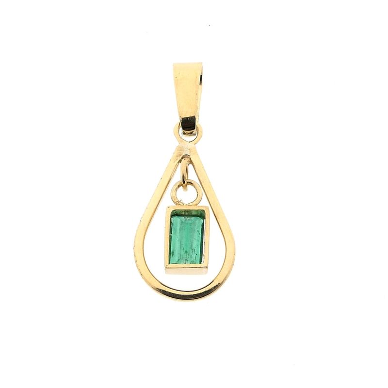 Image 7 of Gold pendant with emerald