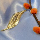 Image 2 of Vintage gold feather brooch