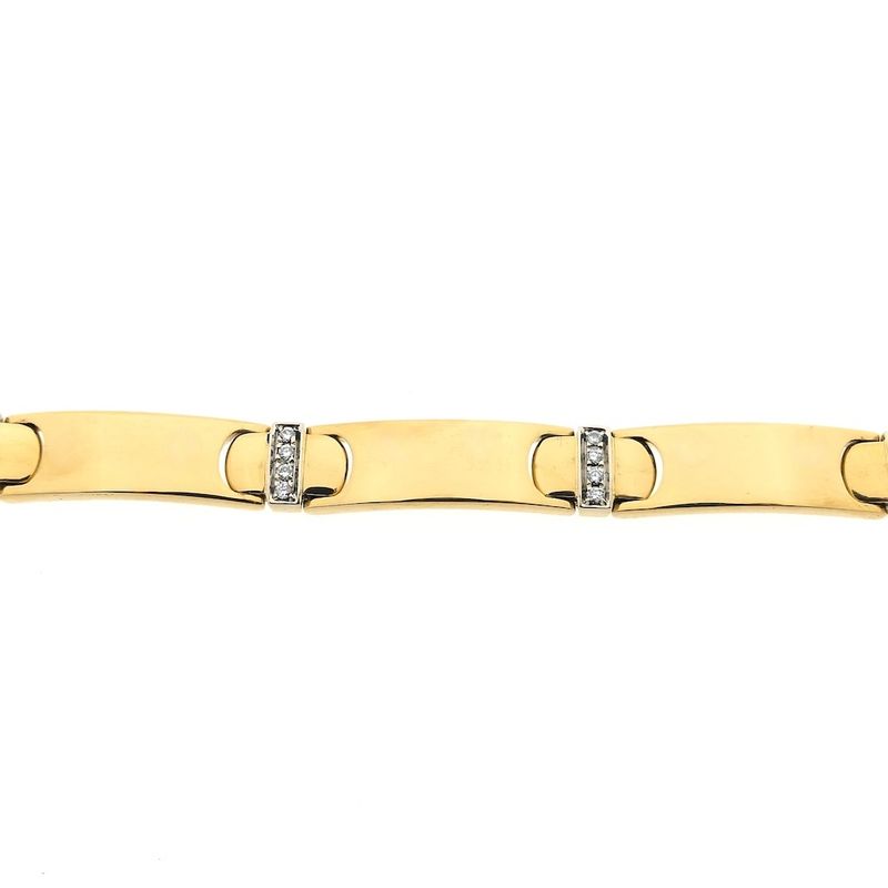 Image 7 of Gold bar bracelet with diamond; 0.48 ct.