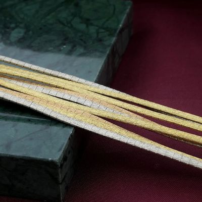 Image 2 of Tricolor gold omega link bracelet