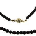 Image 7 of Glass bead necklace/saucer with gold clasp; Antique | 93 cm