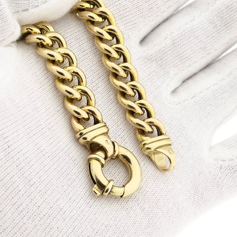 Afbeelding 9 van Massief gouden gourmetschakel armband | 20 cm