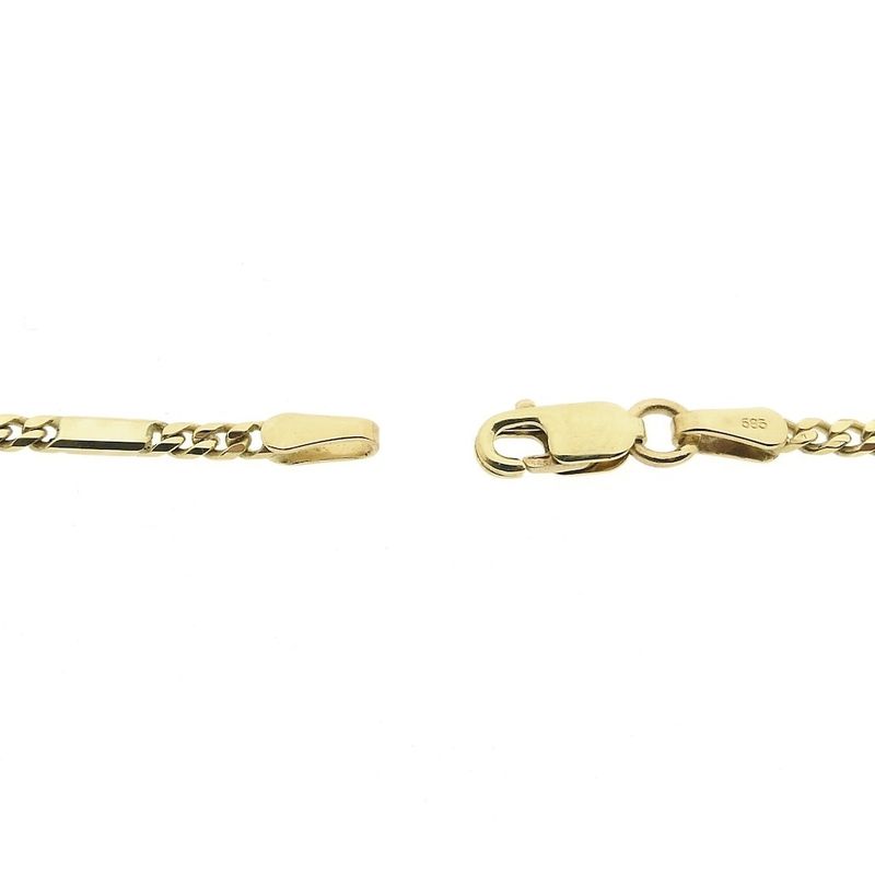 Image 6 of Gold closed Figaro link bracelet | 19 cm