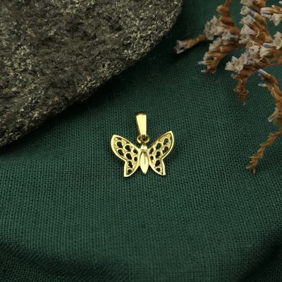 Image 2 of Gold pendant of a butterfly