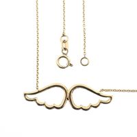 Gold anchor link chain with fixed pendant