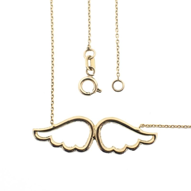 Image 1 of Gold anchor link chain with fixed pendant