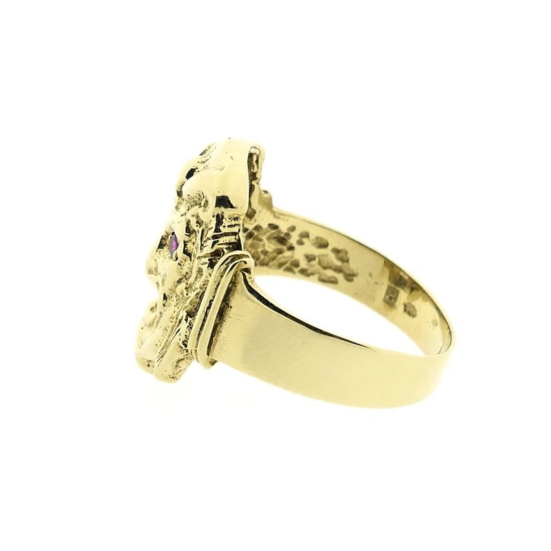 Image 6 of Gold pinky ring with ruby; Hades