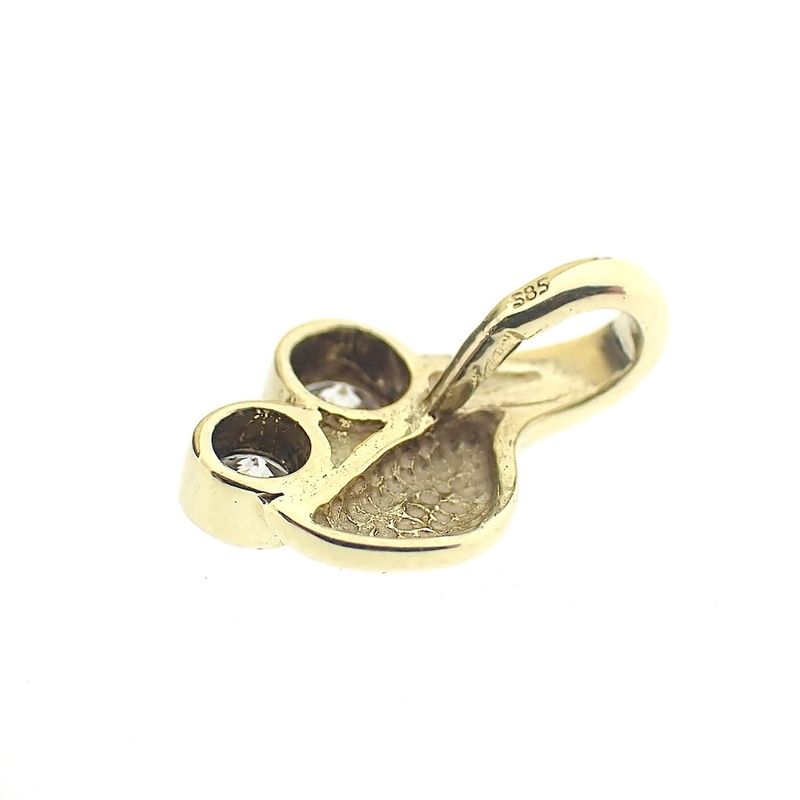 Image 5 of Gold pendant with zirconia; Cherry