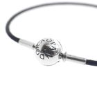 Image 4 of Pandora Essence bracelet; Silver; Black thong | 20 cm