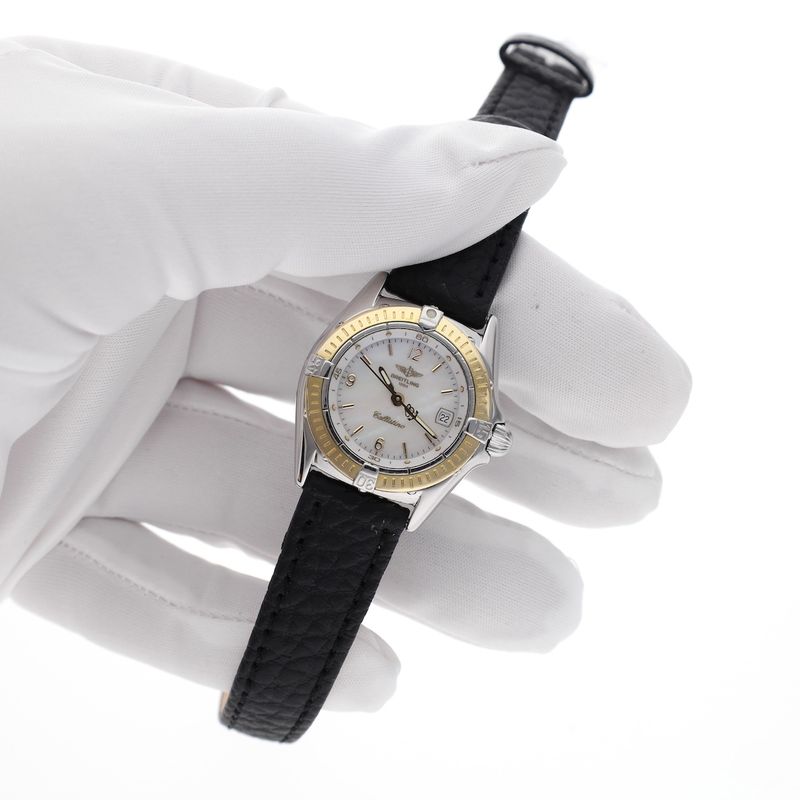 Image 15 of Breitling Callistino 'Mother of Pearl' D52045; 18k gold/steel women's watch