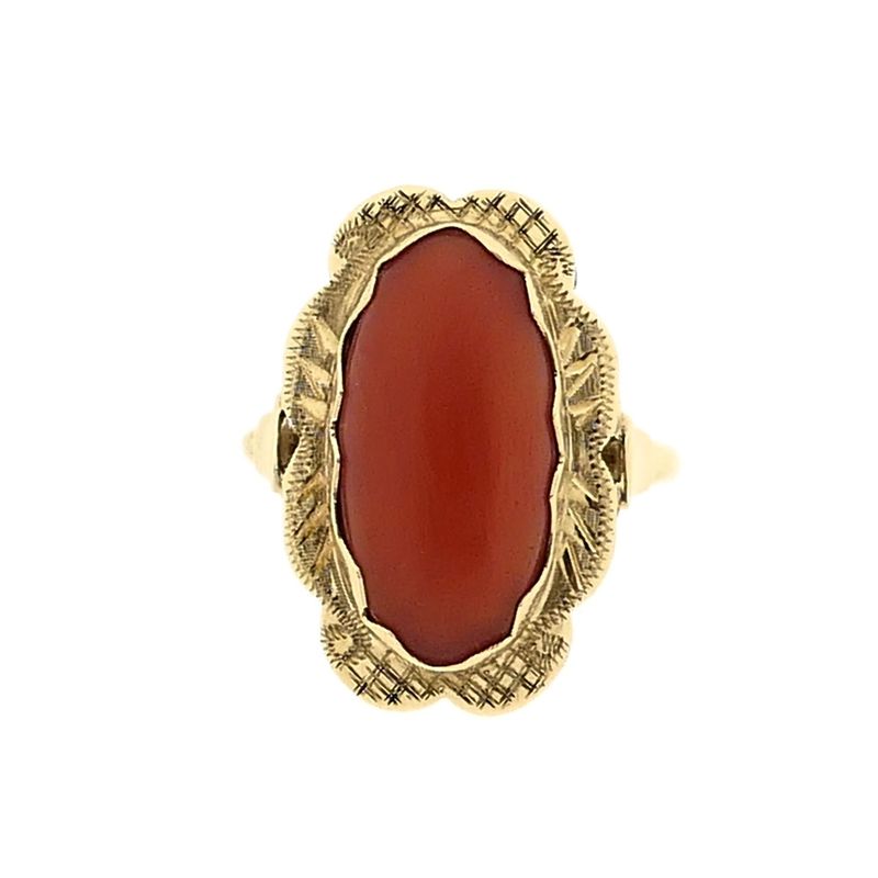 Image 7 of Gold Ring with Coral