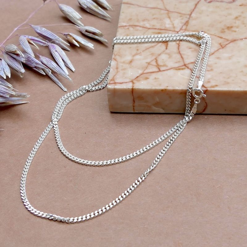 Image 2 of Silver basic gourmet link chain | 60 cm